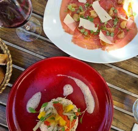 Repas à la Terrasse du Mimosa à Montpeyroux
