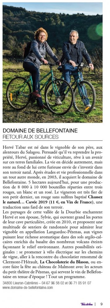 Interview Terre de Vins : Hervé Taber, Domaine de Bellefontaine à Lieuran-Cabrières