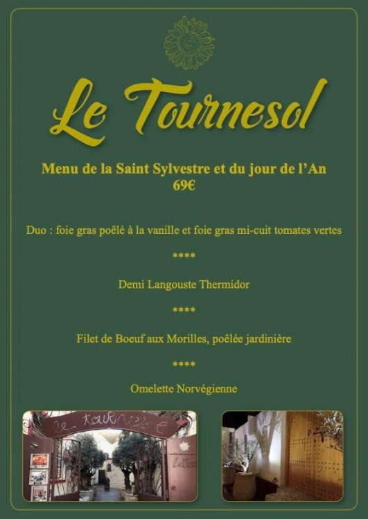 Menu de la Saint Sylvestre